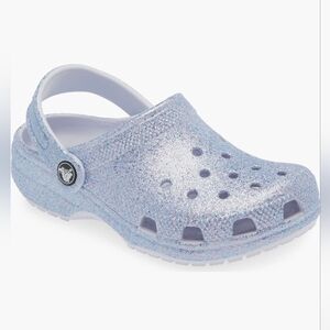 BNWT Crocs Kids Glitter Clog, Silver Sparkle, 4M